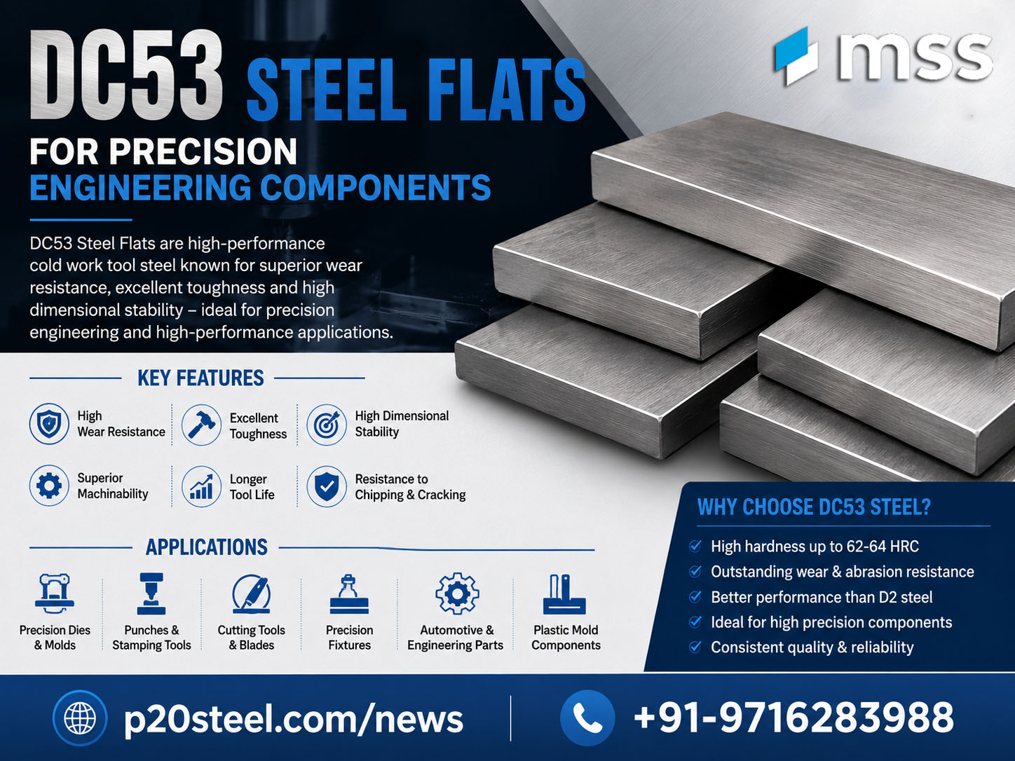 DC53 Steel Flats for Precision Engineering Components