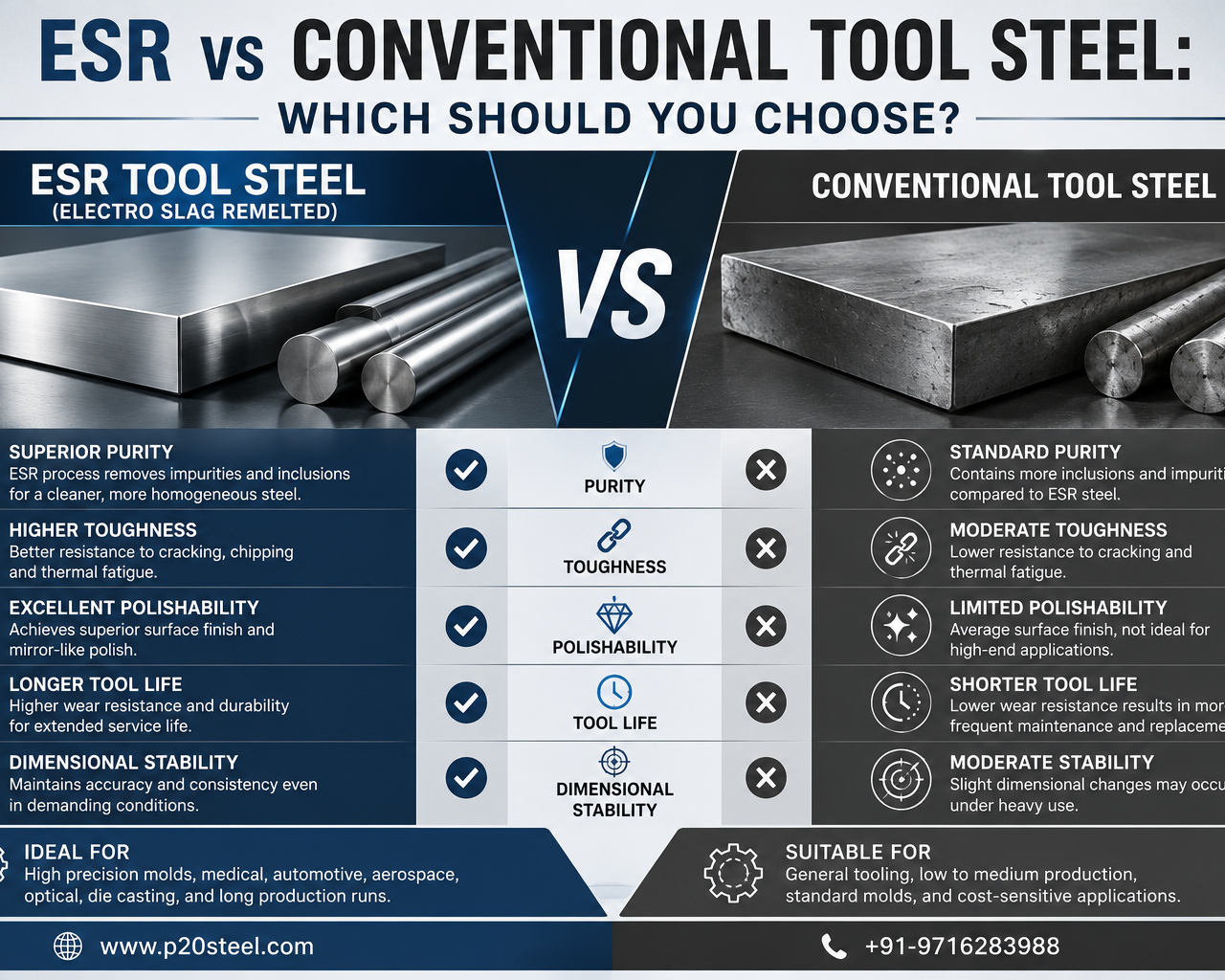 ESR vs Conventional Tool Steel