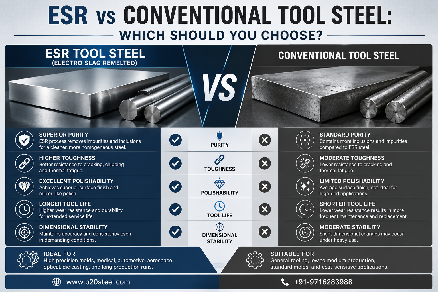 ESR vs Conventional Tool Steel: Which Should You Choose? ESR vs Conventional Tool Steel