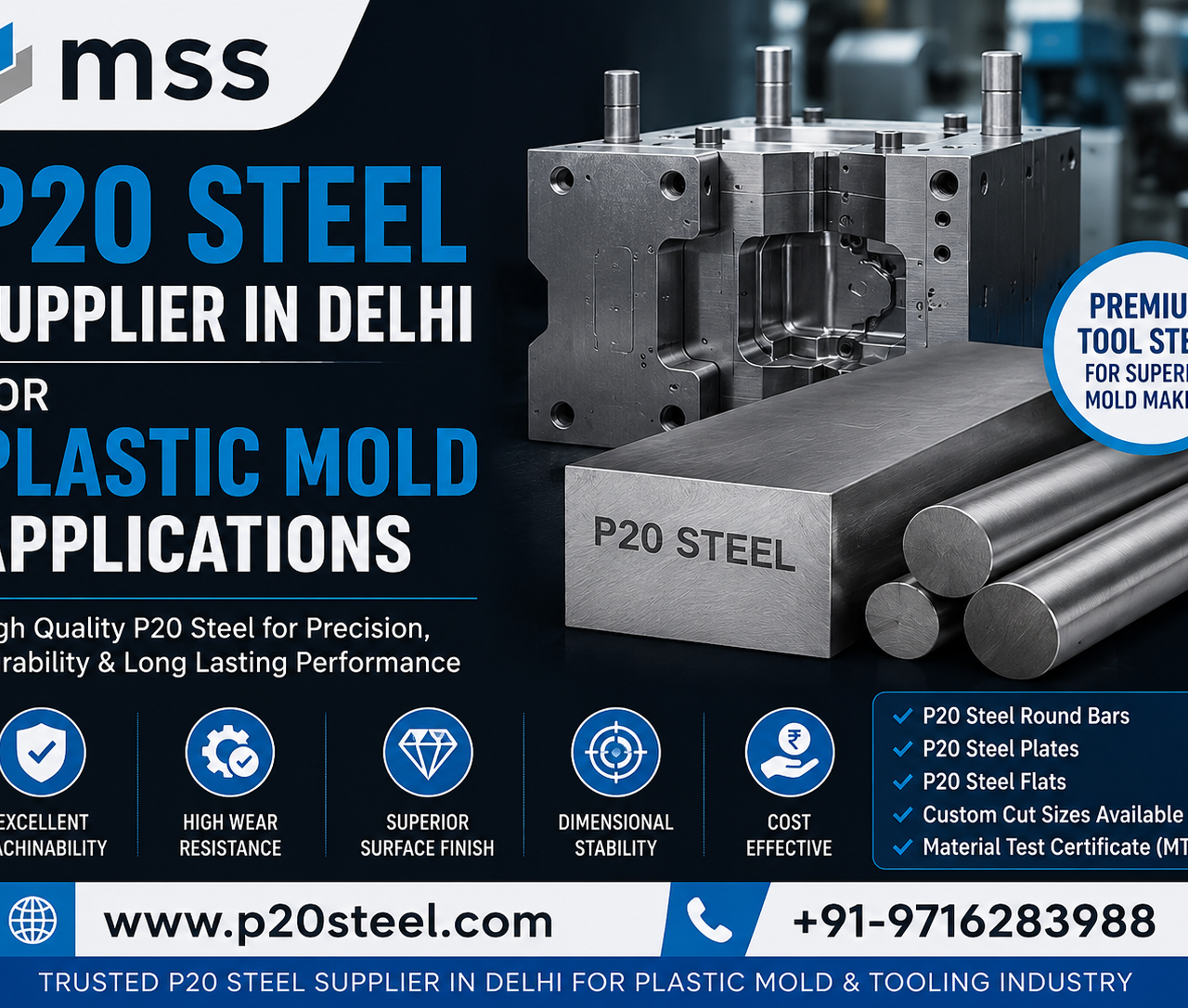 P20 Steel Supplier in Delhi for Plastic Mold Applications
