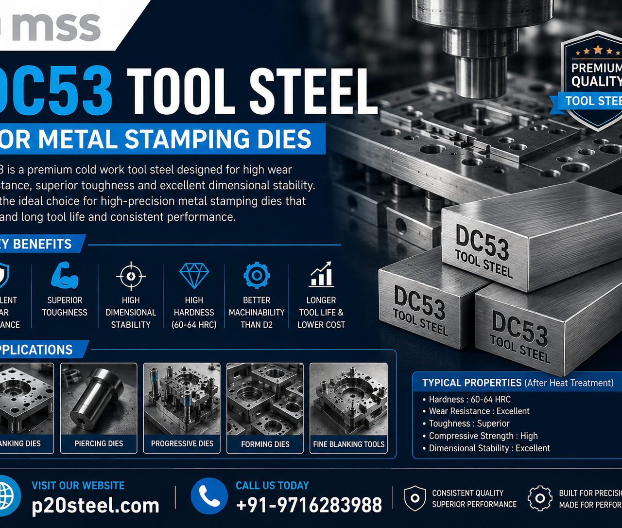 DC53 Tool Steel for Metal Stamping Dies