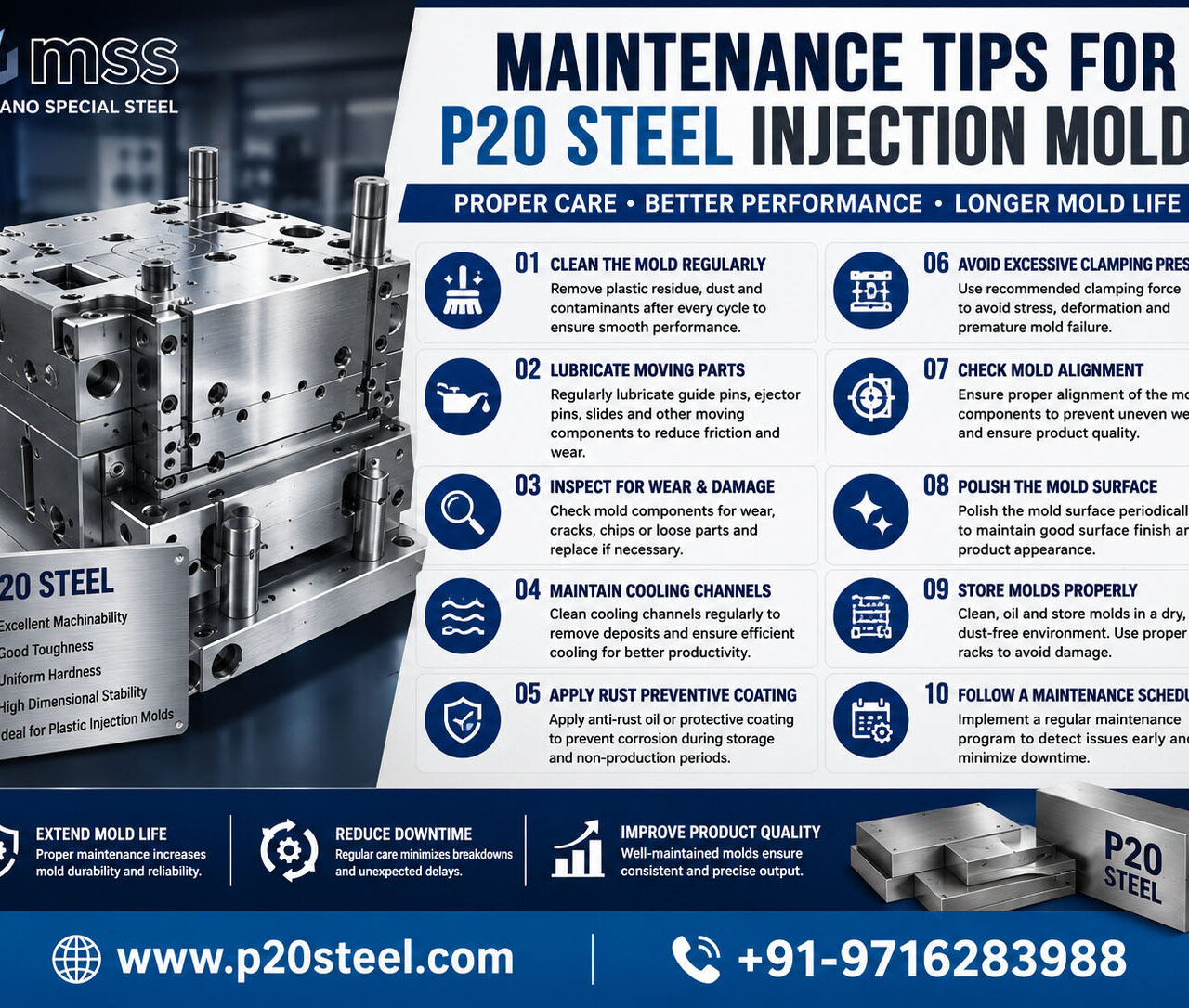Maintenance Tips for P20 Steel Injection Molds