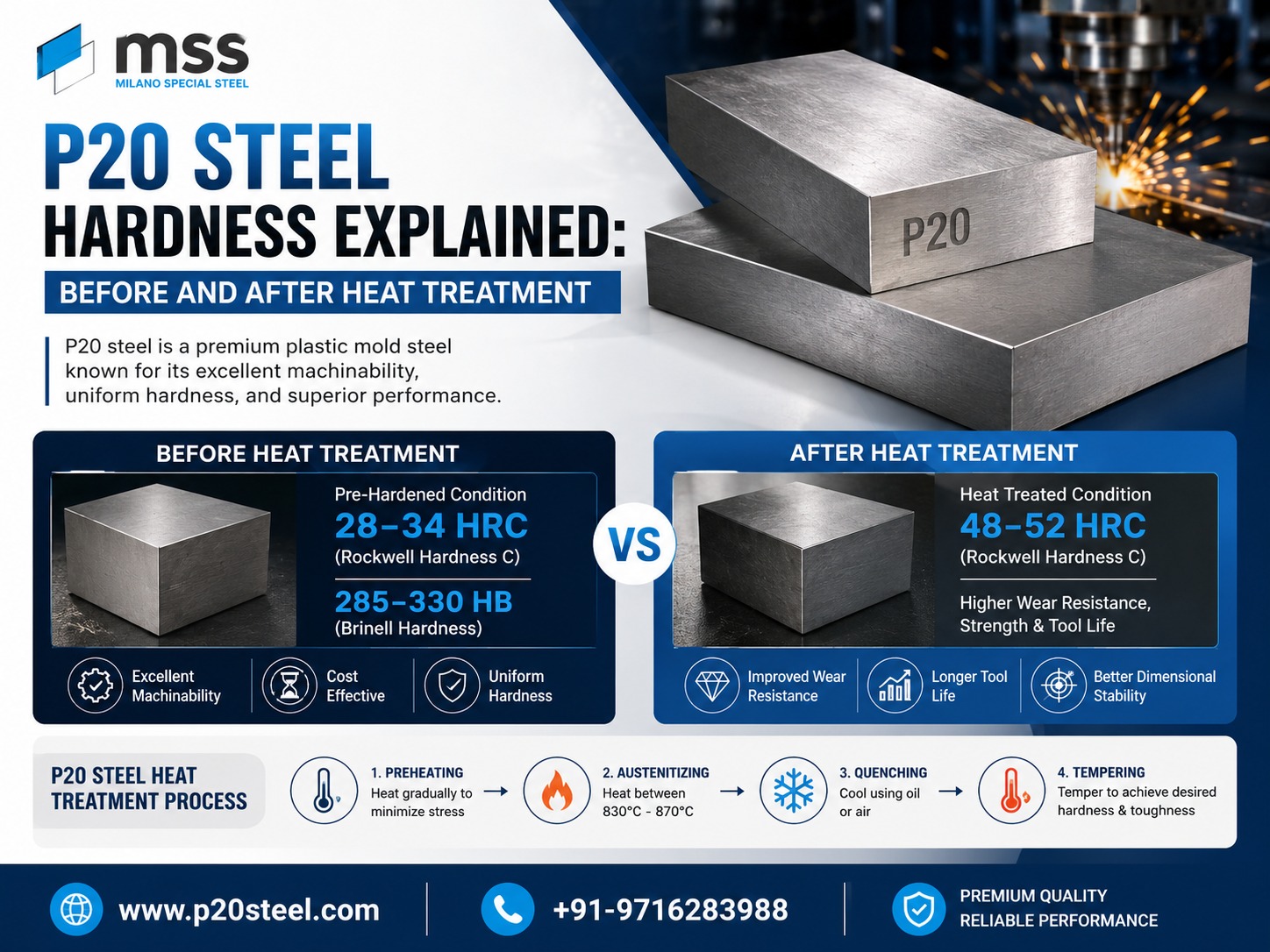 P20 Steel Hardness Explained: Before and After Heat Treatment P20 Steel Hardness Explained: Before and After Heat Treatment