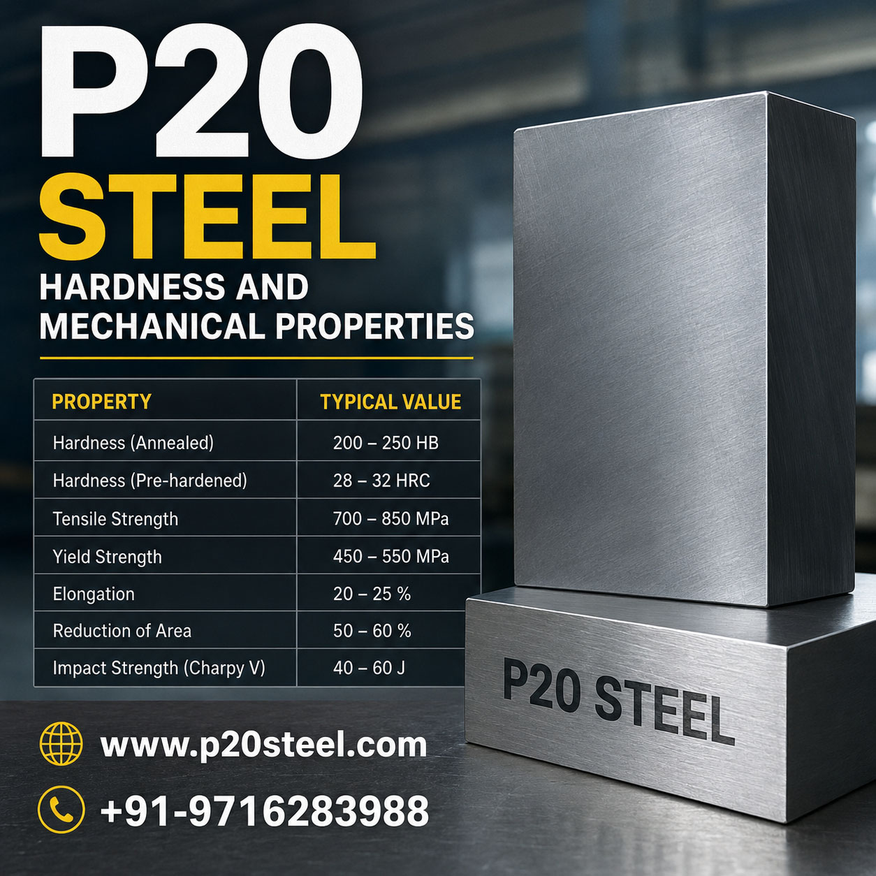 P20 Steel Hardness and Mechanical Properties