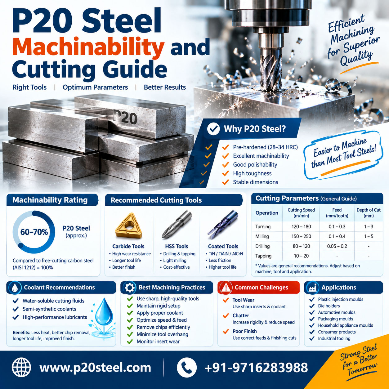 P20 Steel Machinability and Cutting Guide